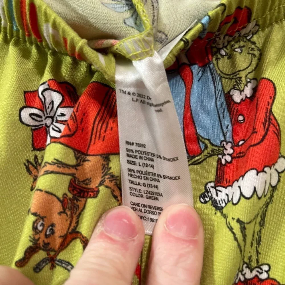 NWOT The Grinch Pajama Set (Top and Bottom) - Picture 5 of 6